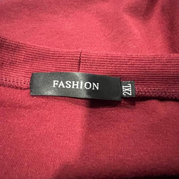 Soft Long Burgundy Cardigan Sweater w/ Snaps 2XL - Picture 10 of 14